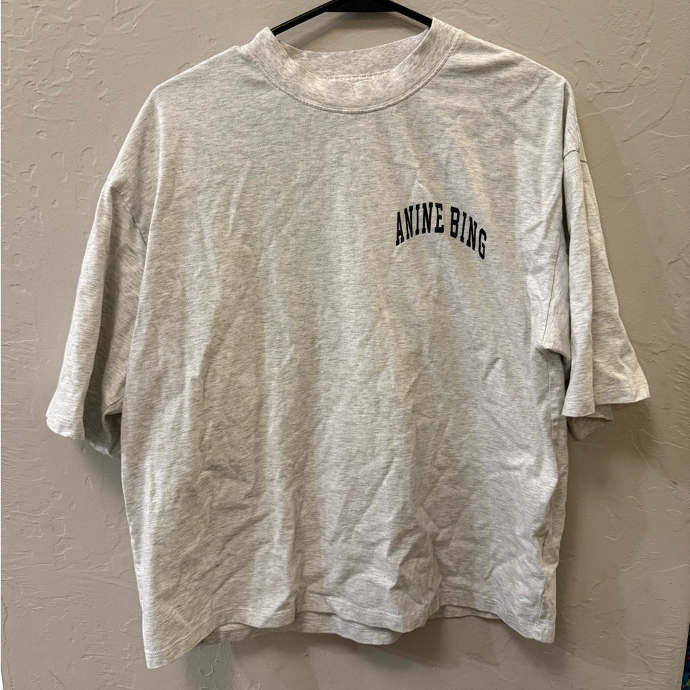 Anine Bing Palmer Tee Heather Gray